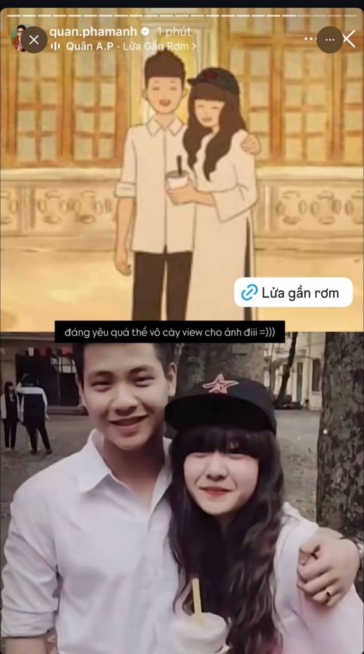 Quân A.P chia sẻ lại hình ảnh tình tứ bên Lê Khanh thời đi học