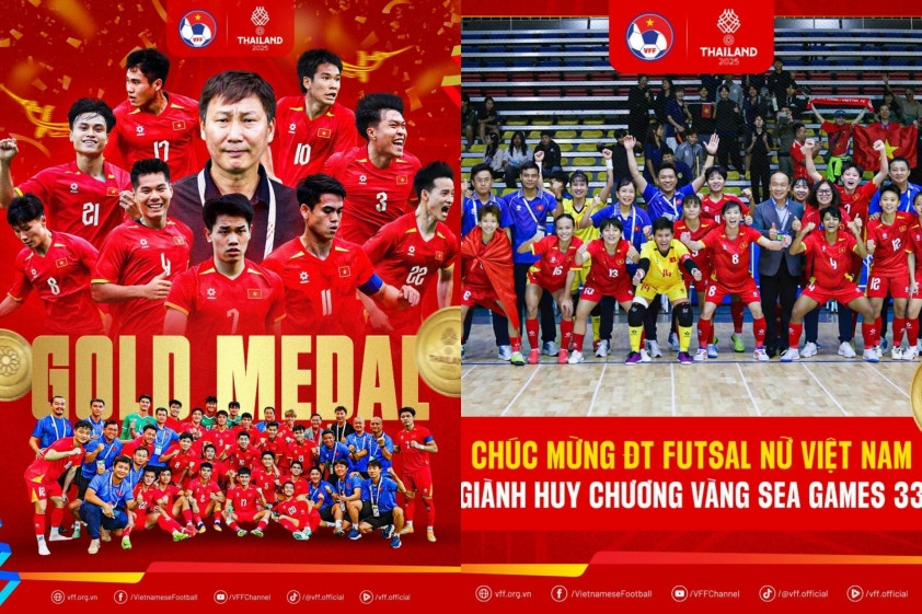U22 Việt Nam và Futsal nữ mang về 2 HCV cho bóng đá Việt Nam tại SEA Games 33