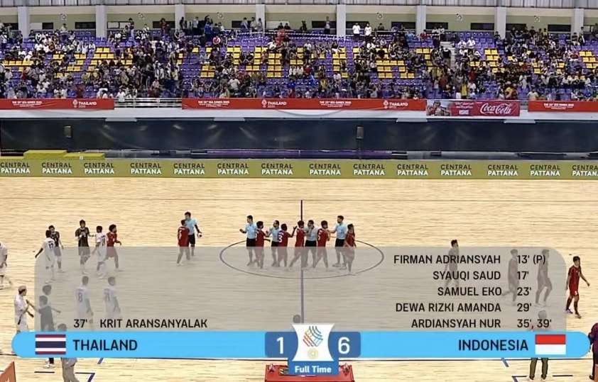 Futsal Thái Lan bất ngờ thua đậm Indonesia ở lượt cuối, mất luôn HCV SEA Games