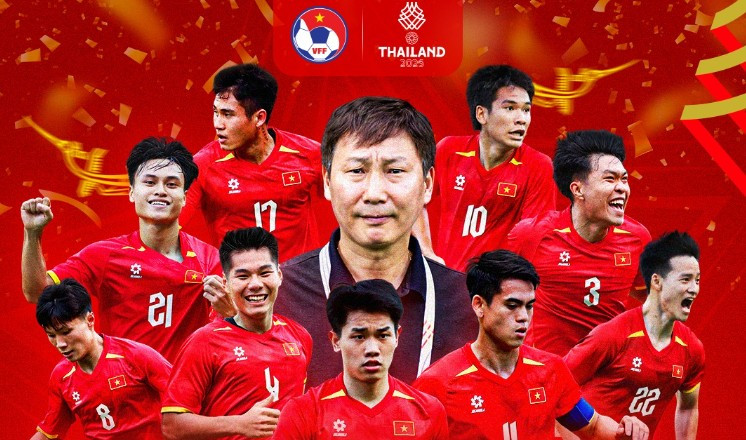 U22 Việt Nam vừa giành chiến thắng lịch sử trước Thái Lan. Ảnh: VFF.