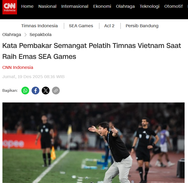 CNN Indonesia khâm phục những lời truyền lửa của HLV Kim Sang-sik