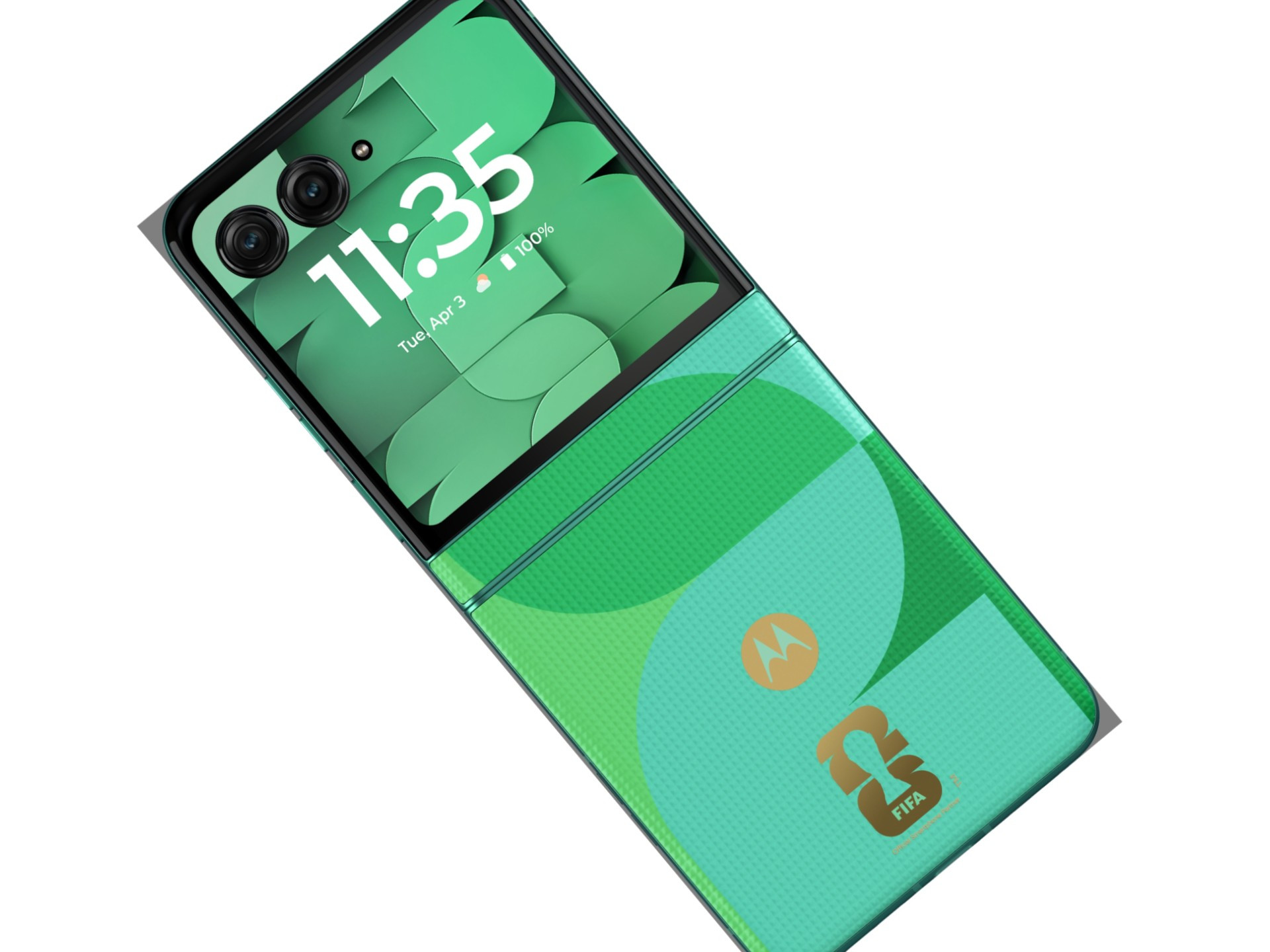 Năm chiếc Motorola Razr 2025 phiên bản FIFA World Cup sẽ được tặng tại sự kiện CES 2026. (Nguồn ảnh: Evan Blass)