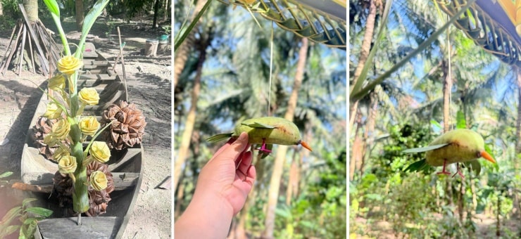 Khoảnh khắc dễ thương của du khách tại làng du lịch cộng đồng Nhị Hòa.