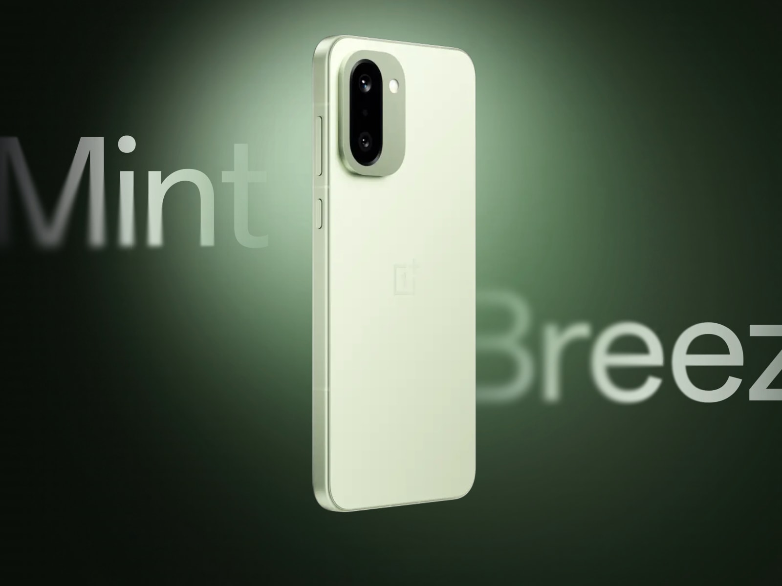 Điện thoại OnePlus 15R phiên bản màu Mint Breeze.