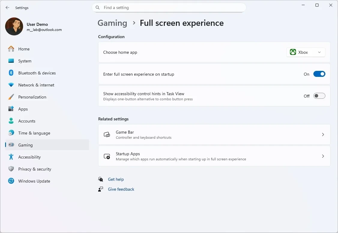 Trải nghiệm toàn màn hình Xbox trên các thiết bị chơi game cầm tay.