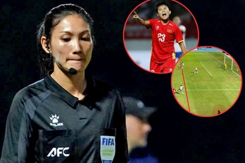 Tình huống gây tranh cãi trong trận chung kết SEA Games 33 giữa tuyển nữ Việt Nam và Philippines.