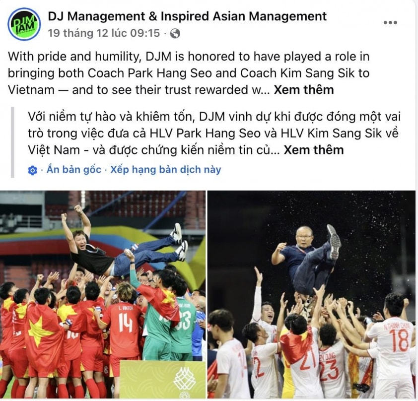 Công ty đại diện HLV Kim Sang Sik chính thức lên tiếng sau SEA Games