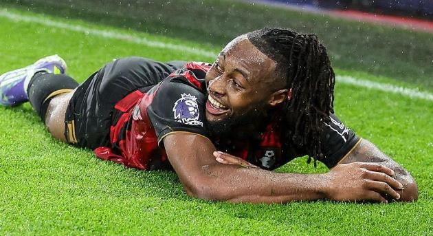 Antoine Semenyo trong màu áo Bournemouth, anh được cho là muốn đến Liverpool.