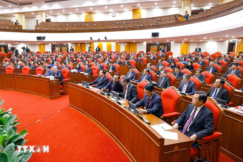 Các đại biểu dự khai mạc Hội nghị lần thứ 15 Ban Chấp hành Trung ương Đảng khóa XIII. (Ảnh: Doãn Tấn/TTXVN)