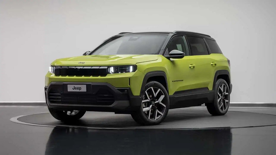 Thiết kế ngoại thất của Jeep Compass 2026 hoàn toàn mới với lưới tản nhiệt 7 khe đặc trưng được làm kín.