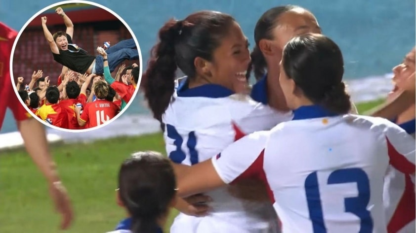 BTC Thái Lan chiếu khoảnh khắc nữ Philippines giành HCV SEA Games nhưng không chiếu U22 Việt Nam.