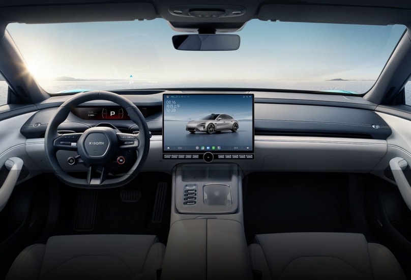 Sơ đồ công nghệ lái xe thông minh của Xiaomi Auto, thể hiện các thành phần chính.