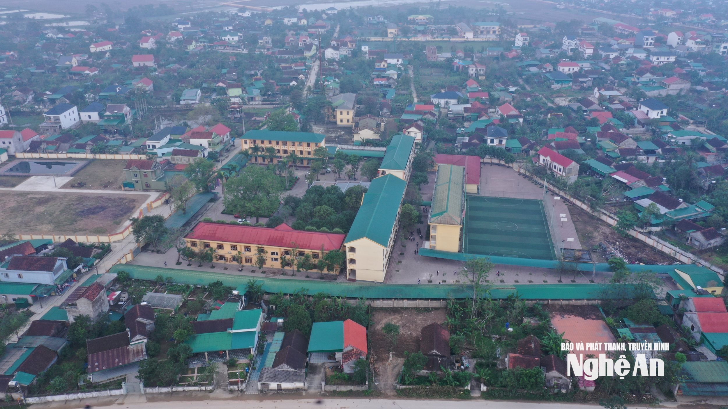 Panoramic view of Nam Dan 2 High School. Photo by Lang Linh.