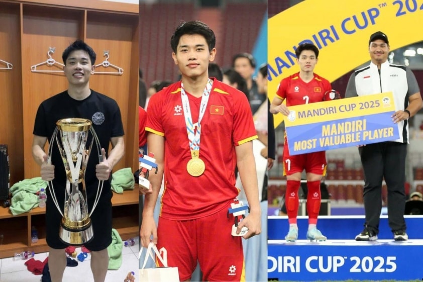 Nguyễn Đình Bắc trong một pha xử lý bóng cho đội tuyển Việt Nam.
