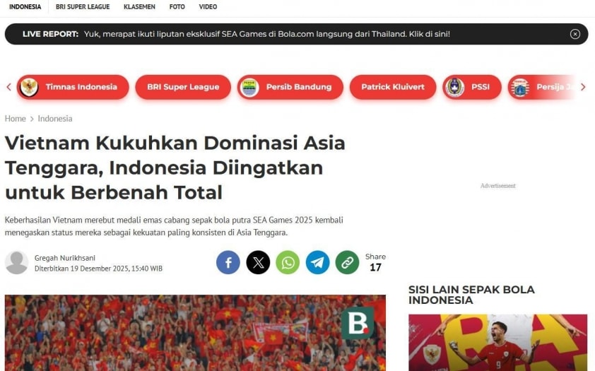 CĐV Thái Lan đồng loạt lên tiếng về vị thế 'nhà vua ĐNÁ' của Việt Nam