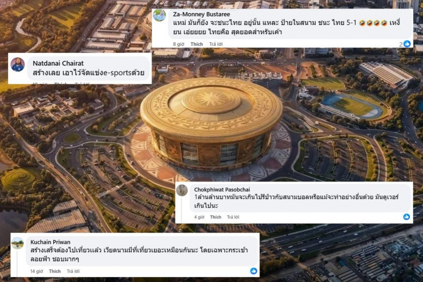Người hâm mộ Thái Lan thảo luận về dự án siêu sân vận động của Việt Nam