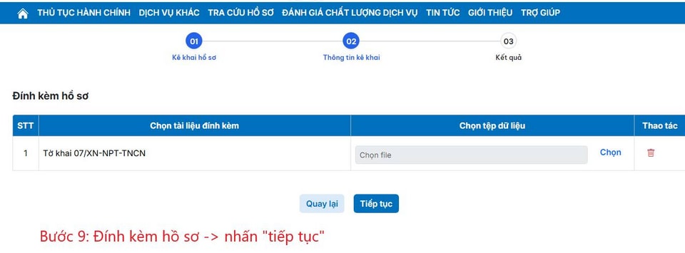Hoàn thành kê khai hồ sơ đạt yêu cầu