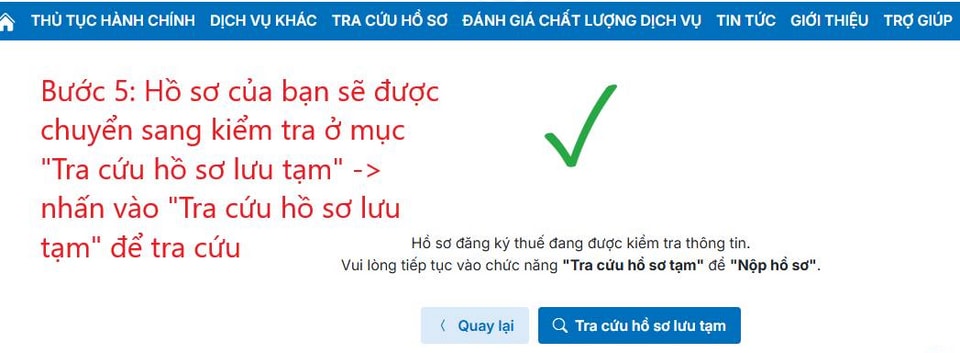 Tra cứu hồ sơ lưu tạm