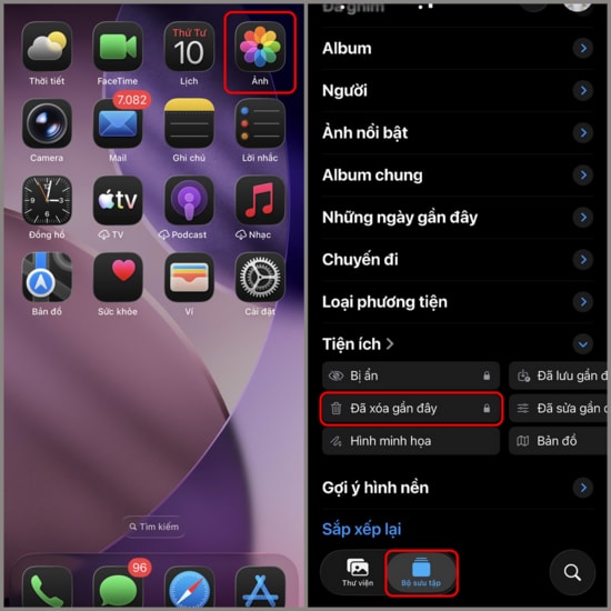 Truy cập mục Đã xóa gần đây trên iPhone