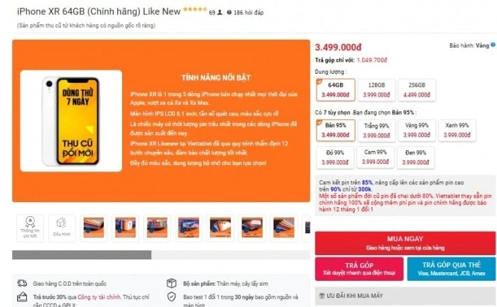 iPhone XR thiết kế tối giản