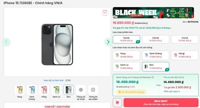 iPhone 15 là mẫu máy sở hữu Dynamic Island với mức giá tiếp cận dễ dàng nhất hiện nay.