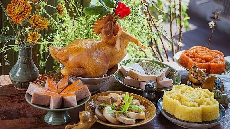 Mâm lễ mặn cúng rằm đầy đủ các món ăn truyền thống