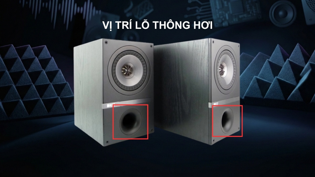 Vị trí lỗ thông hơi loa trên các dòng thiết bị âm thanh hiện đại.