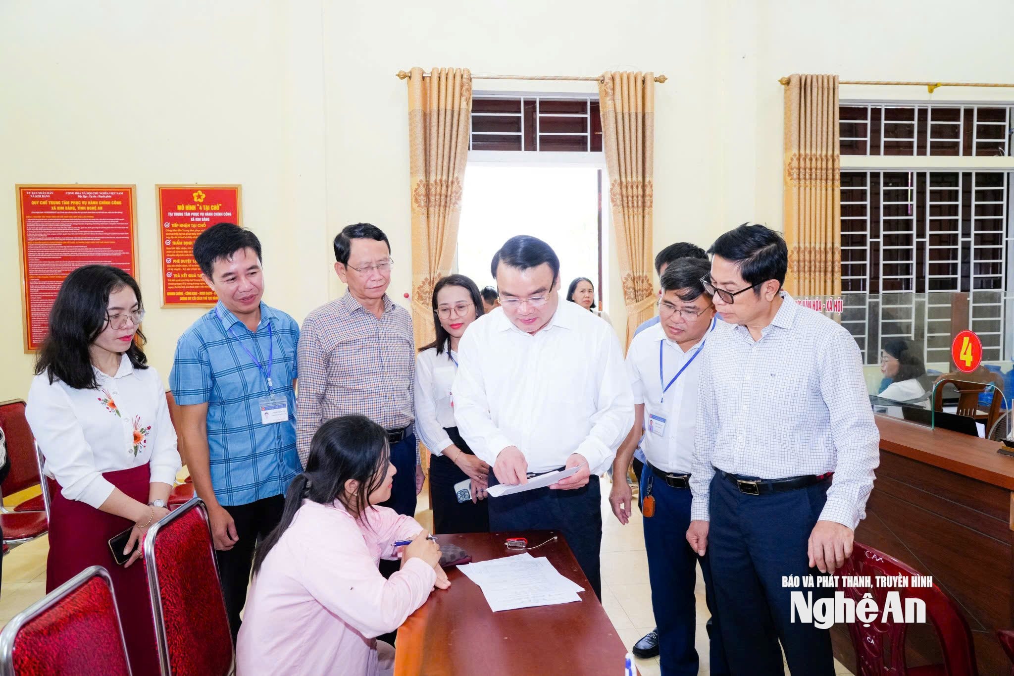 Lãnh đạo tỉnh kiểm tra vận hành 2 cấp tại xã Kim Bảng.