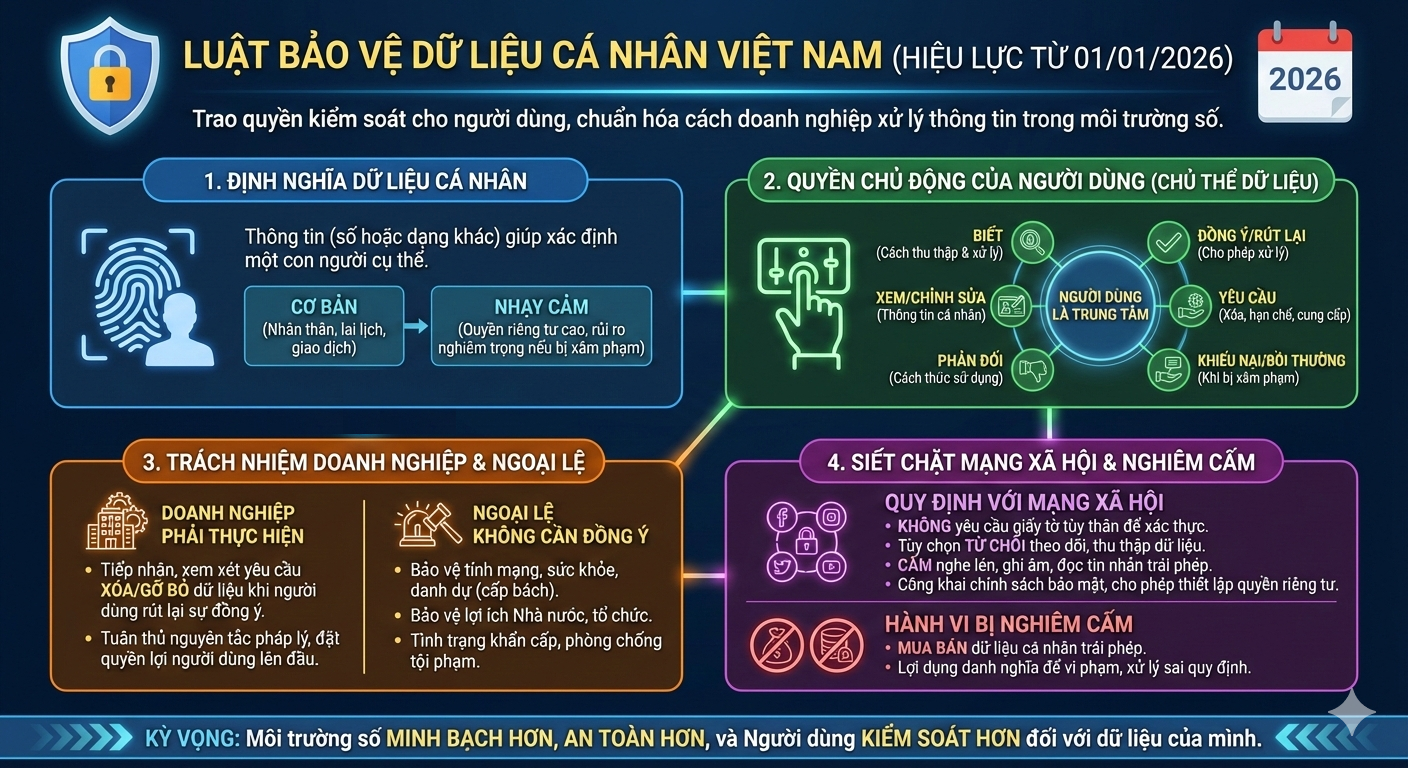 Luật Bảo vệ dữ liệu cá nhân chính thức áp dụng từ năm 2026