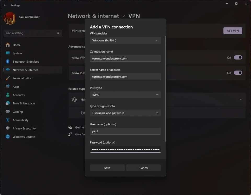 thiet lap ket noi VPN an toan tren Windows2