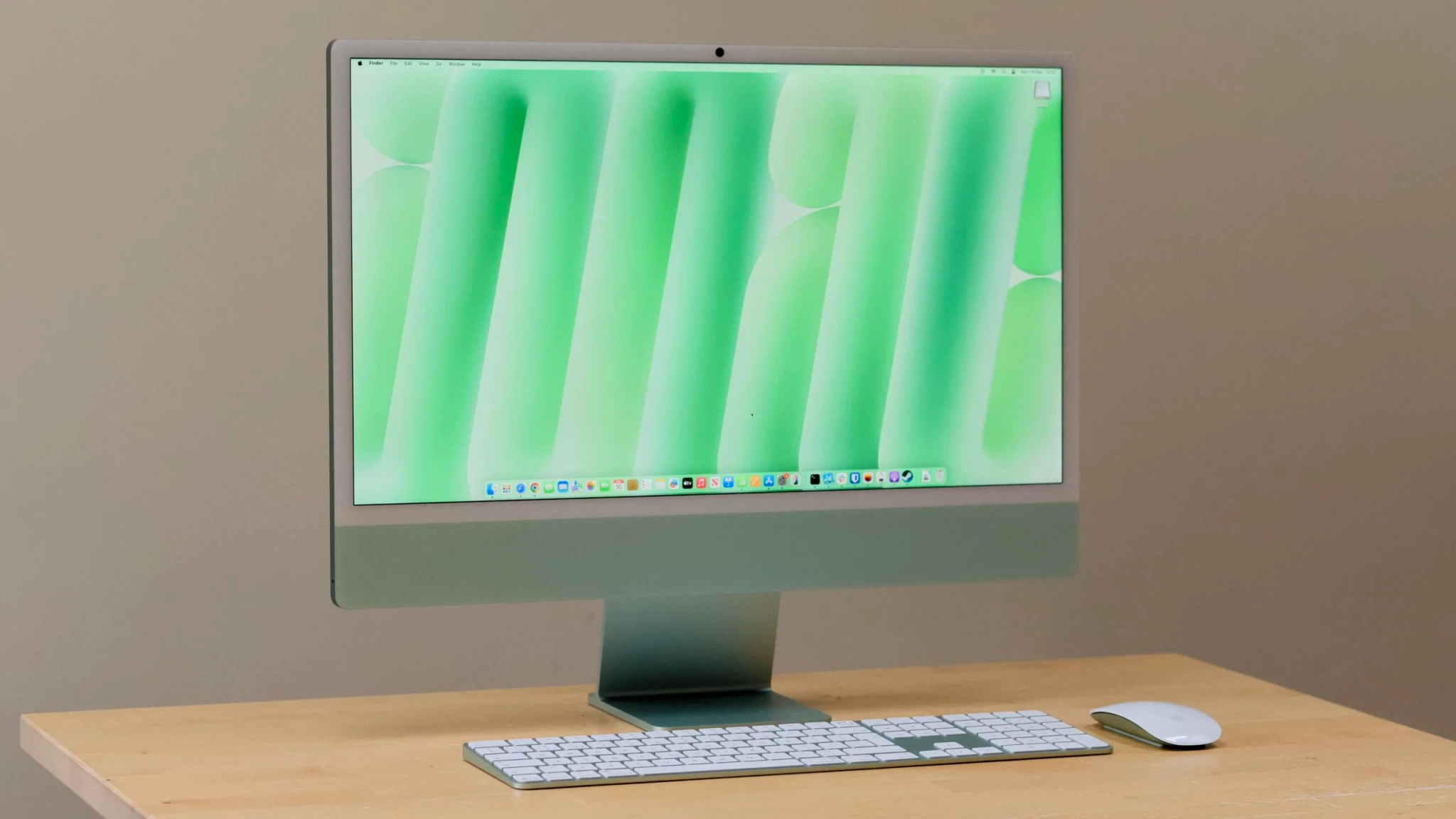 Apple iMac M4 phiên bản màu xanh dương với đầy đủ phụ kiện đi kèm