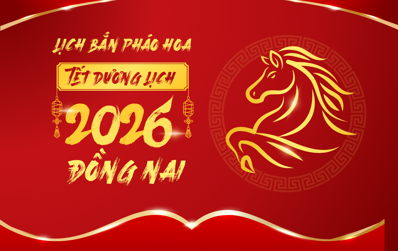 Đồng Nai bắn pháo hoa Tết Dương lịch 2026 tầm cao tại cầu Hóa An