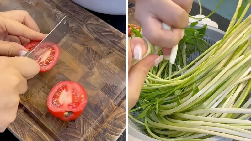 Sơ chế nguyên liệu làm canh