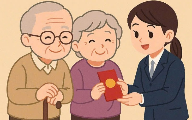 Nhận tiền mặt trực tiếp Chi trả tiền mặt cho người già yếu không có smartphone