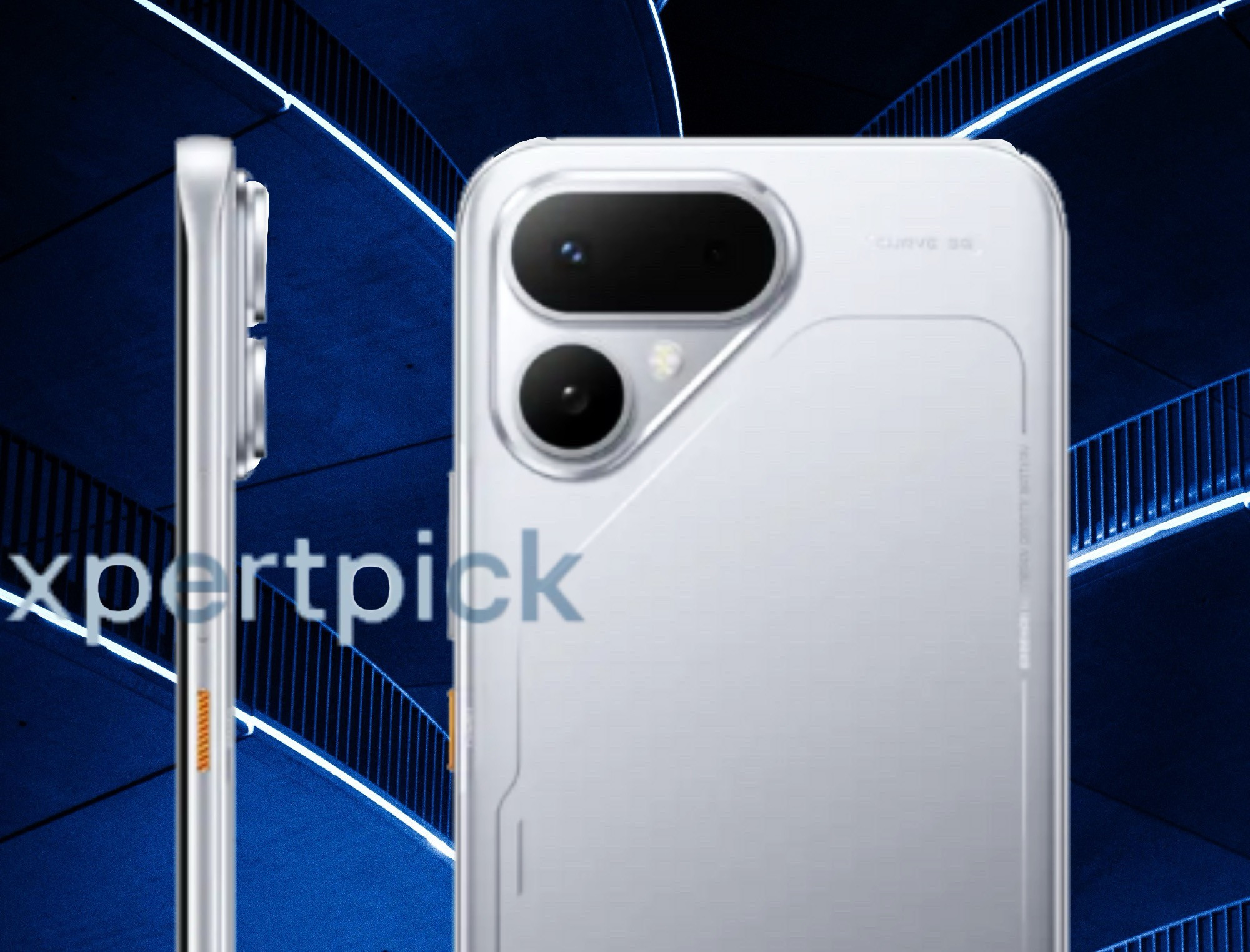 Thiết kế mặt lưng với cụm camera tam giác và màn hình cong của Tecno Pova Curve 2