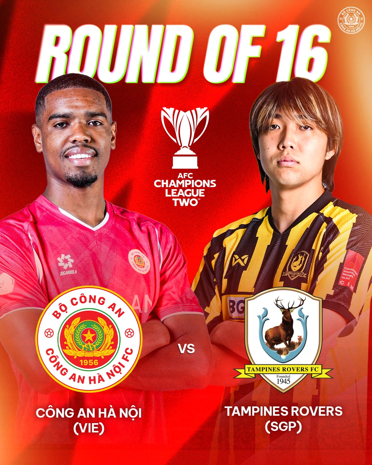 Kết quả bốc thăm vòng 1/8 AFC Champions League Two giữa CAHN và Tampines Rovers