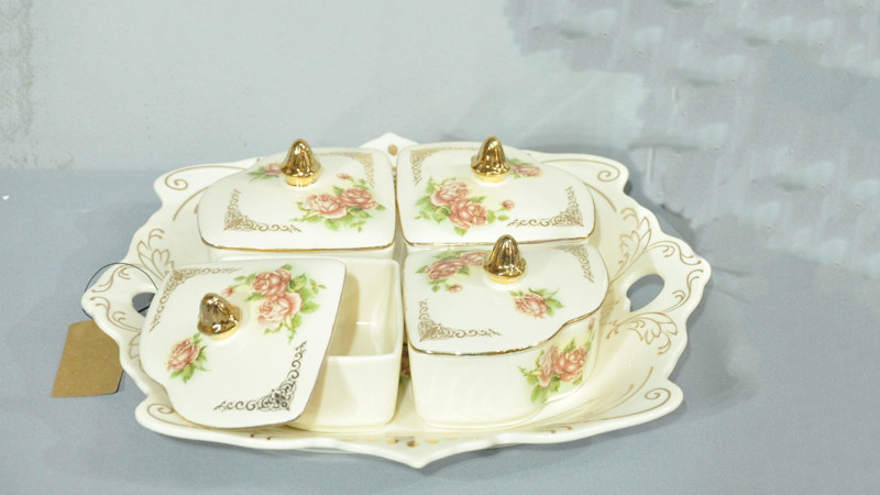 Khay mứt Hoa Hồng 4 ô
