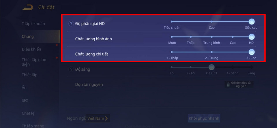 Hạ thấp mức đồ họa giúp game vận hành ổn định và ít nóng máy hơn