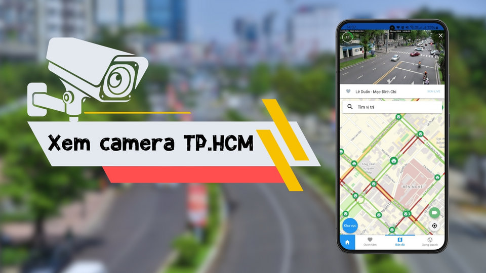 Giao diện ứng dụng theo dõi giao thông tại TPHCM