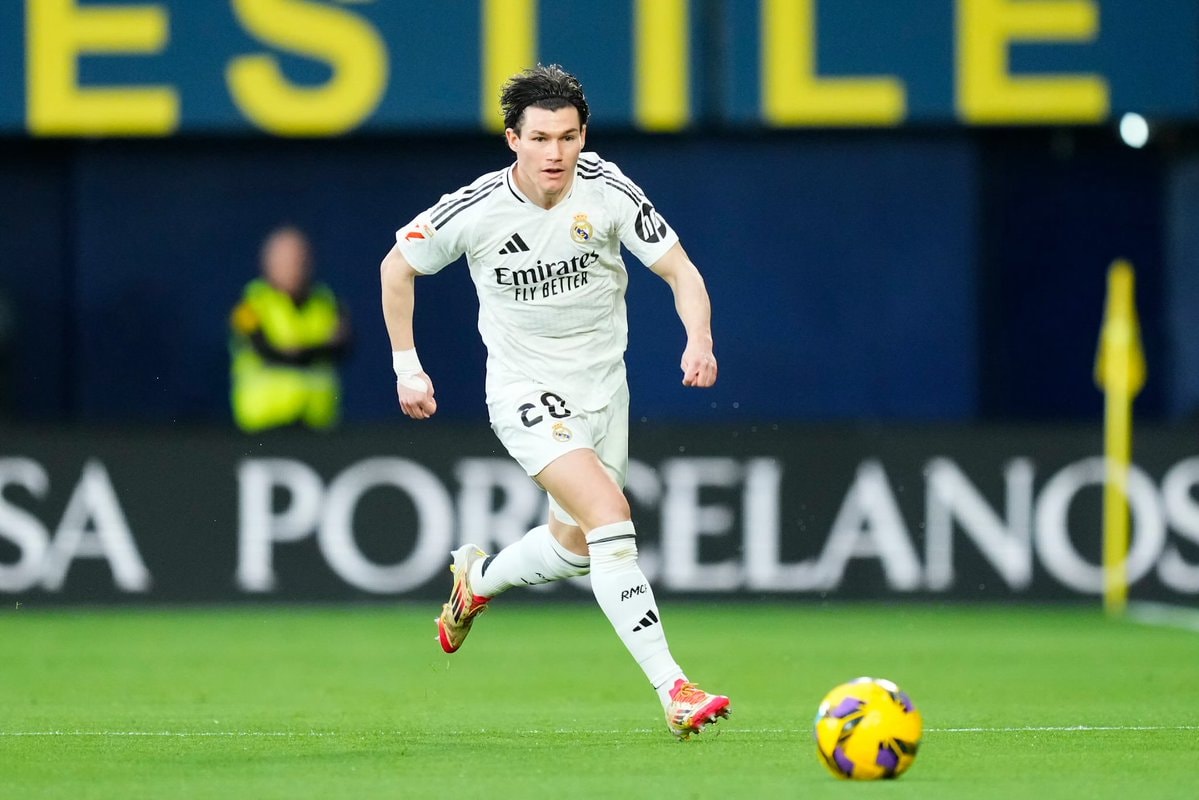 Hậu vệ Fran Garcia thi đấu trong màu áo Real Madrid