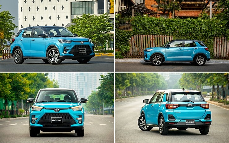 Thân xe Toyota Raize với mâm 17 inch