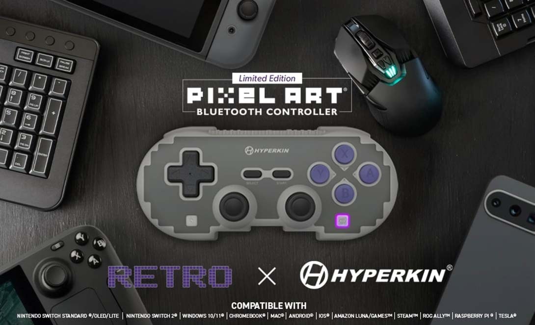 Hyperkin Pixel Art Wireless Controller với thiết kế lấy cảm hứng từ hệ máy SNES