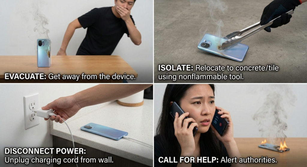 Quy trình dập lửa và sơ cứu y tế khi pin điện thoại cháy