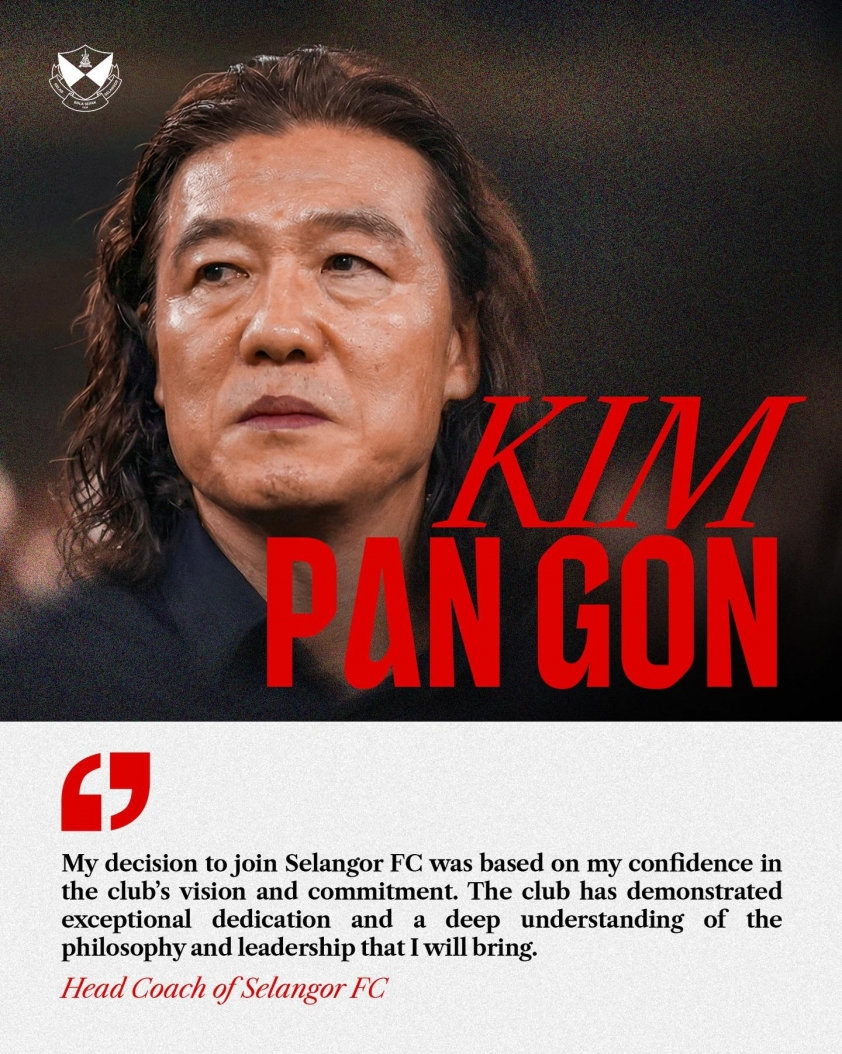 HLV Kim Pan Gon chính thức dẫn dắt CLB Selangor