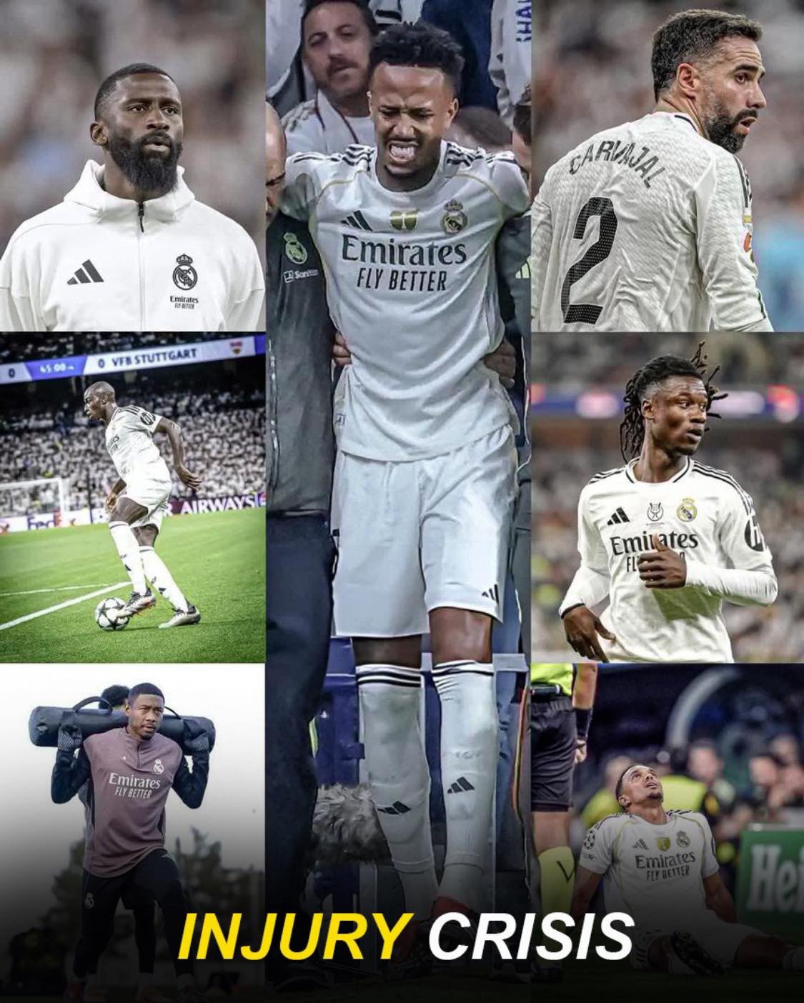 Danh sách chấn thương kéo dài khiến Real Madrid không thể tiếp tục đứng yên