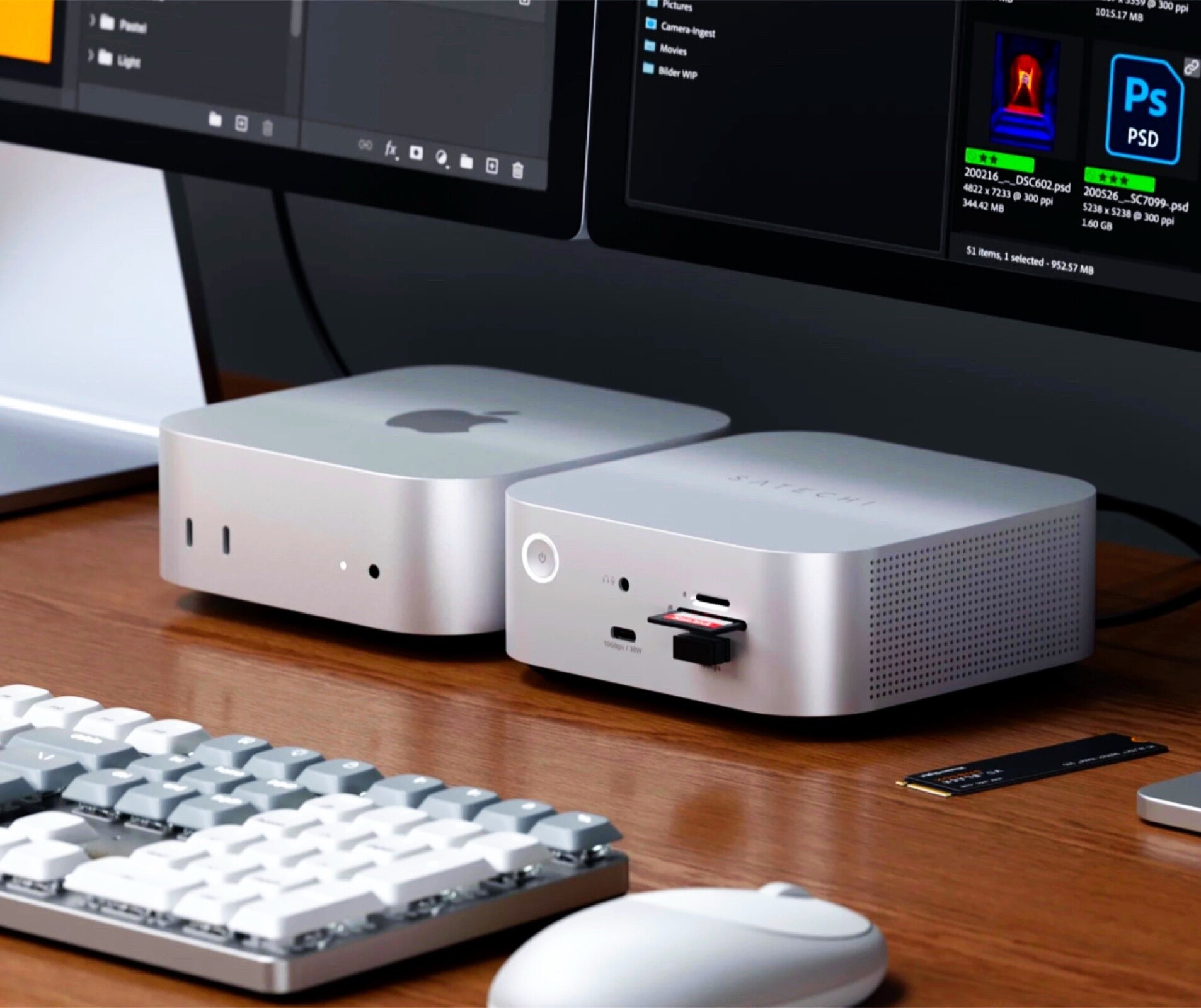 Satechi CubeDock có thiết kế rất giống với Mac mini