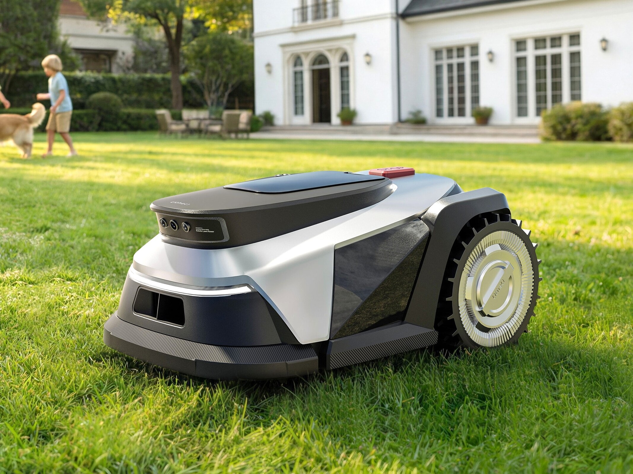 Máy cắt cỏ robot Litheli Skope 800 AI-Vision hoạt động trên sân cỏ