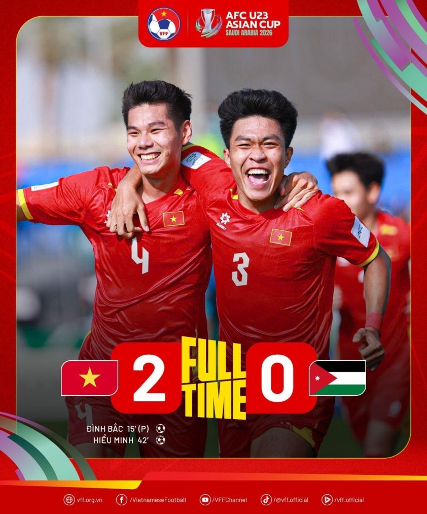 Các cầu thủ U23 Việt Nam duy trì cự ly đội hình trước sức ép của U23 Jordan