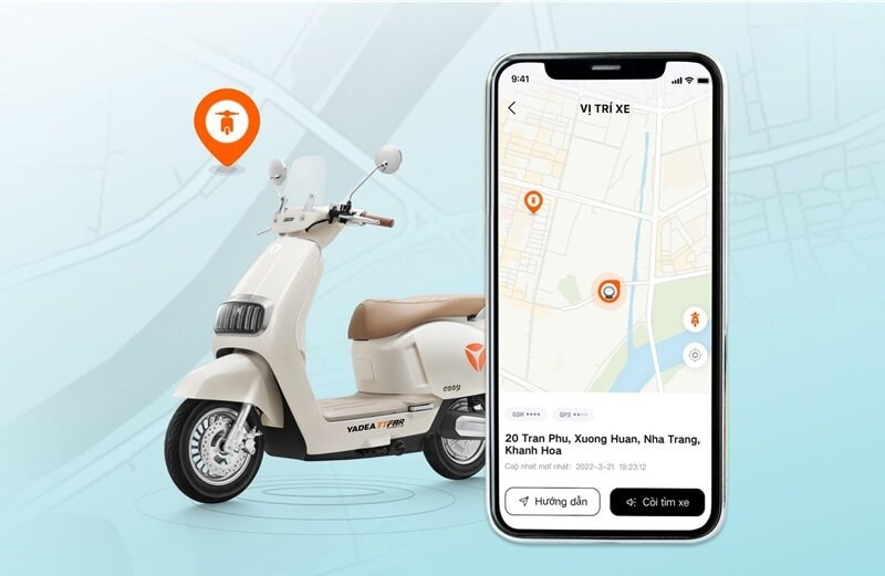 Yadea Ossy tích hợp nhiều công nghệ thông minh kết nối qua điện thoại