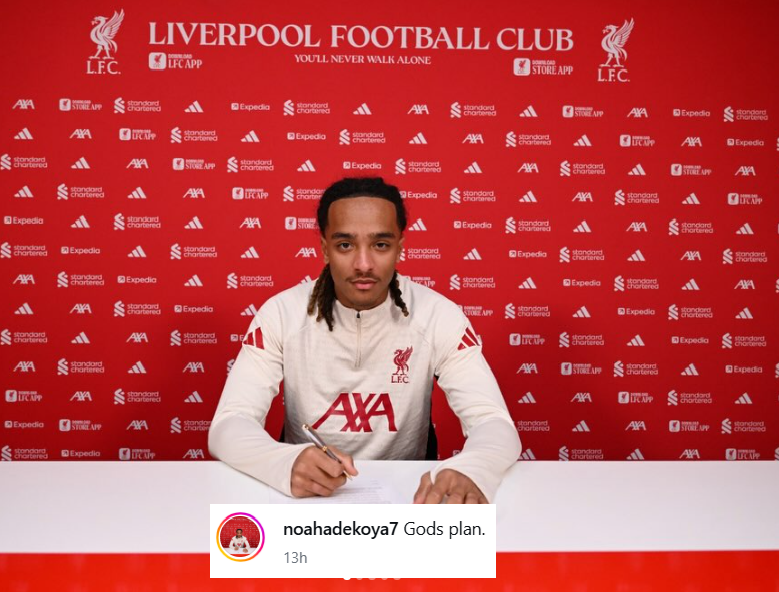 Noah Adekoya ký hợp đồng với Liverpool